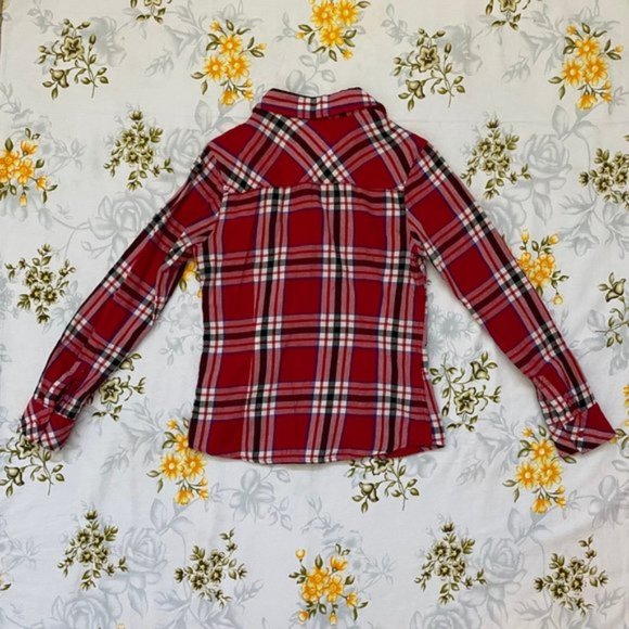 Aeropostale Size M Red Plaid Flannel - Picture 4 of 10